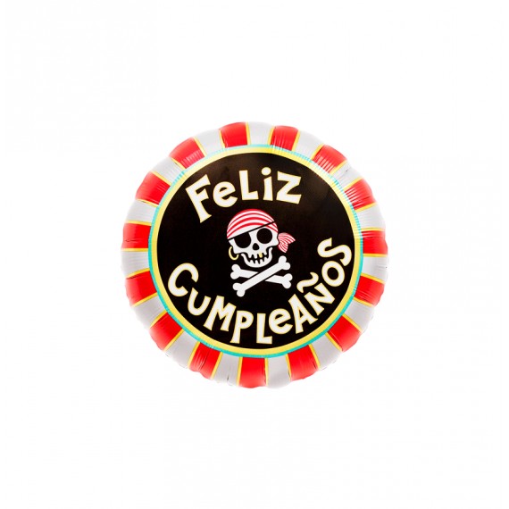 GLOBO FOIL 18" CUMPLEAÑOS CALAVERA PIRATA R.00610