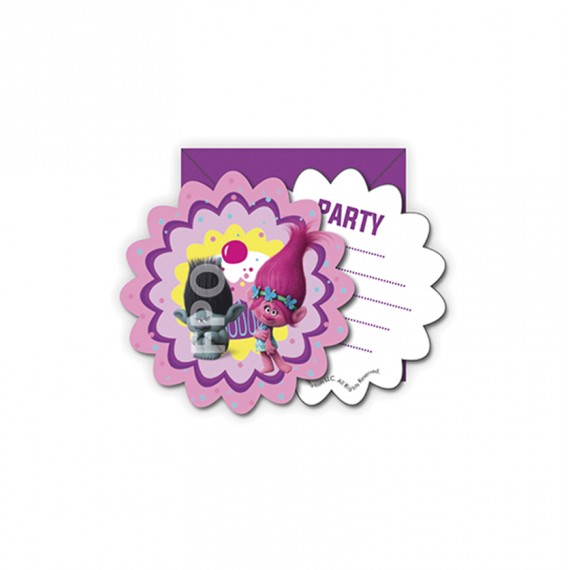 TROLLS INVITACION 6U.