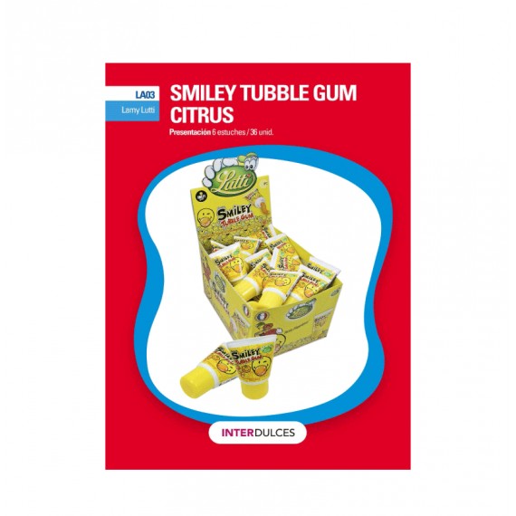 LUTTI TUBBLE GUM SMILEY CITRUS 36X35GR.