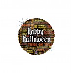 GLOBO FOIL 18" REDONDO HAPPY HALLOWEEN SCARY WORDS