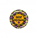 GLOBO FOIL 21" REDONDO HAPPY HALLOWEEN CALABAZAS