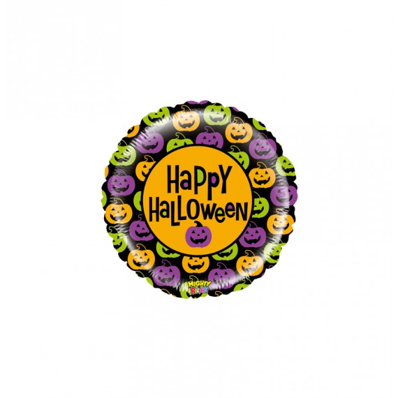 GLOBO FOIL 21" REDONDO HAPPY HALLOWEEN CALABAZAS