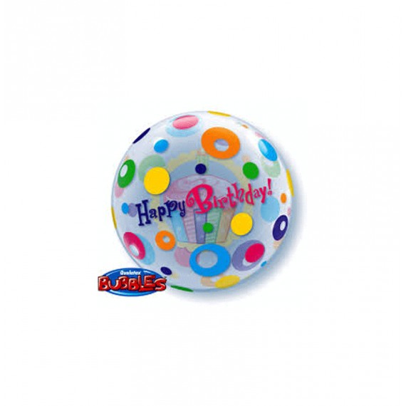 GLOBO BUBBLES 22" HAPPY BIRTHDAY