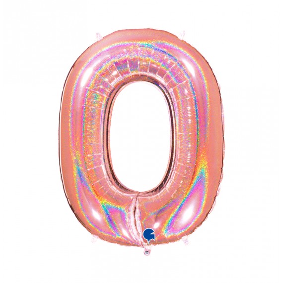 GLOBO FOIL 40" GLITTER HOLOG. ROSA-Nº0