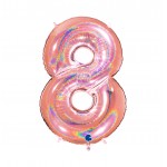 GLOBO FOIL 40" GLITTER HOLOG. ROSA-Nº8