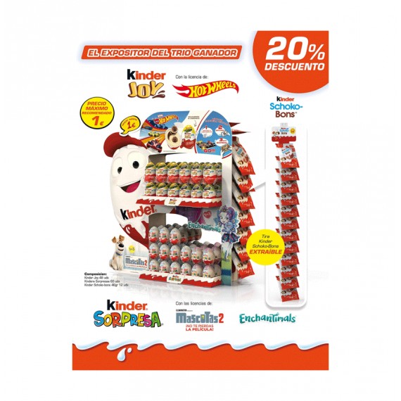 EXPOSITOR KINDER SORP+JOY+TIRA SCH 1S COD.77948316