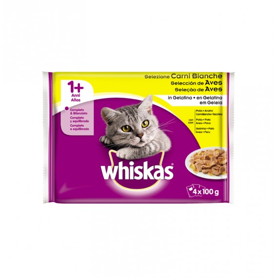 WHISKAS 1+ SELECCION AVES BX19B 13UNX400GR.