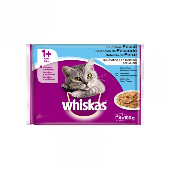 WHISKAS 1+ SELECCION PESCADO BX18T 13UNX400GR.